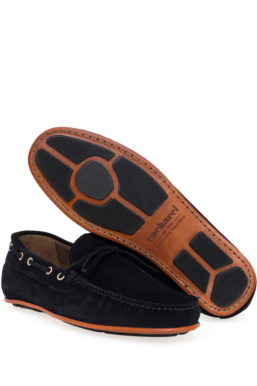 Lacivert Kösele Taban %100 Deri Loafer Ayakkabı - 50268410051