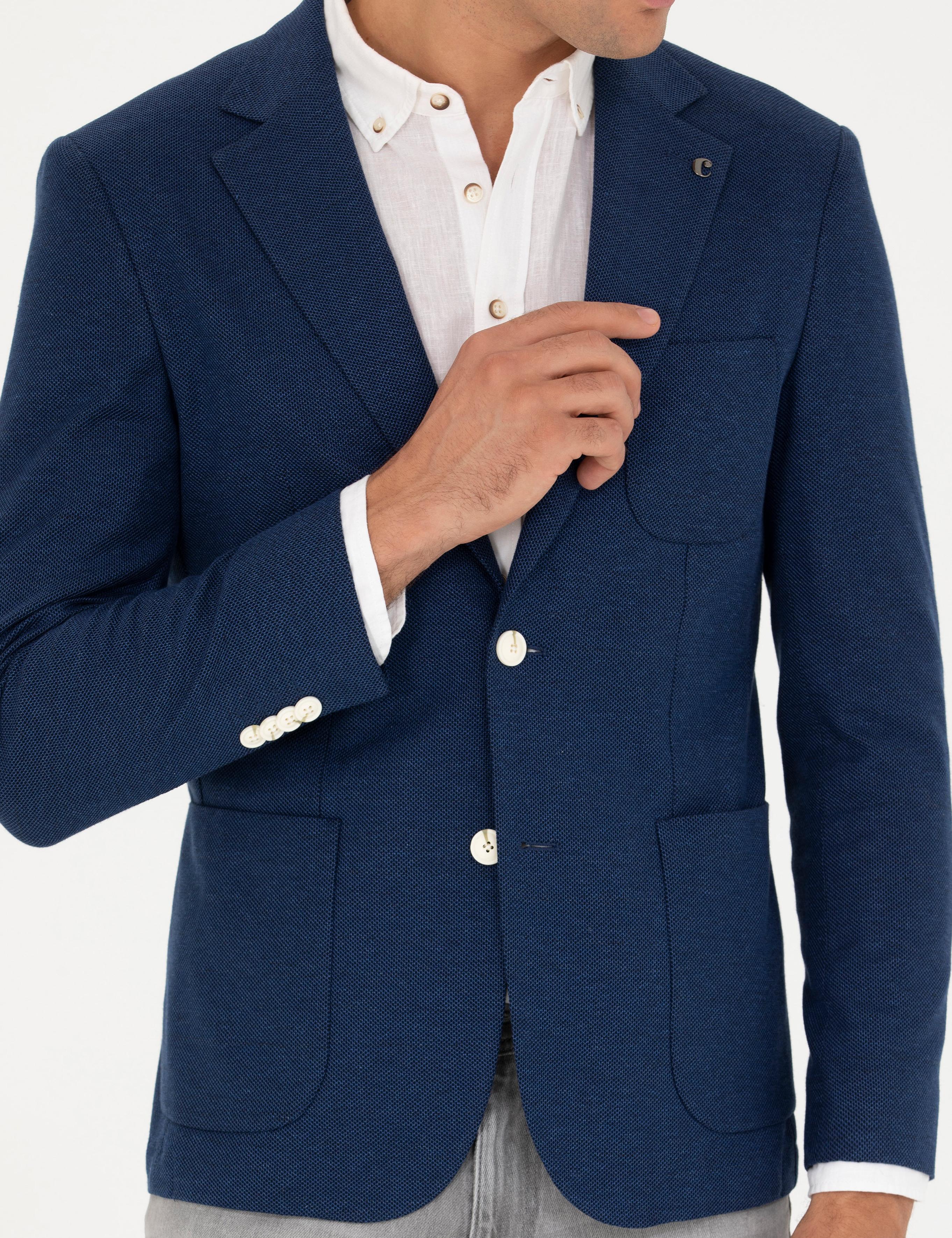 Lacivert Slim Fit Spor Ceket - 50264778047