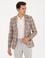Kahverengi Slim Fit Keten Karışımlı Ceket