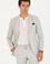 Açık Gri Slim Fit %100 Keten Ceket