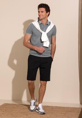 Siyah Slim Fit Örme Şort