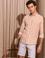 Kiremit Slim Fit Uzun Kollu Çizgili Gömlek