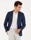 Lacivert Slim Fit %100 Keten Ceket