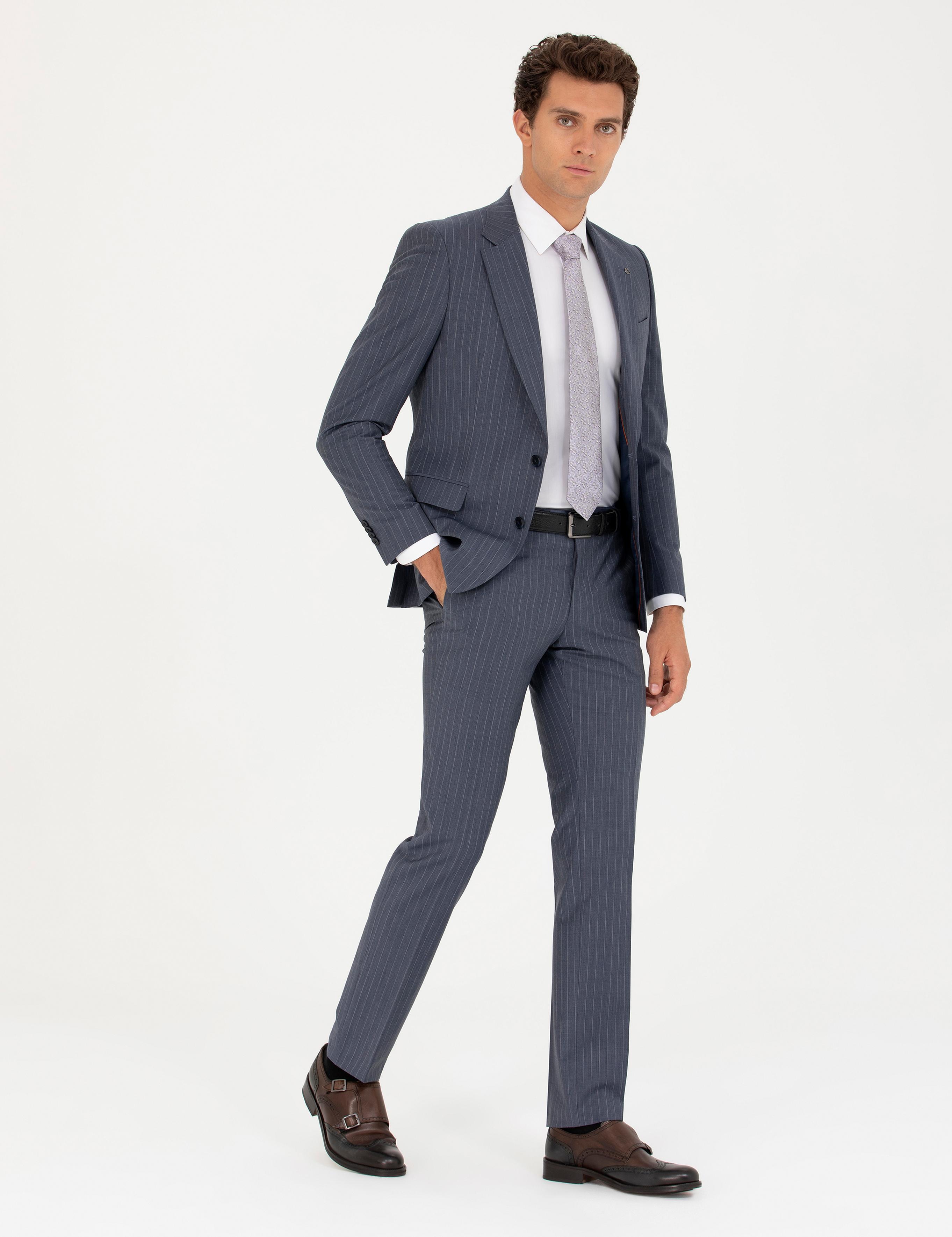 İndigo Slim Fit Takım Elbise - 50265092038