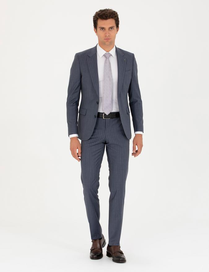 İndigo Slim Fit Takım Elbise