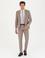 Vizon Slim Fit Yün Karışımlı Kırlangıç Yaka Çizgili Takım Elbise