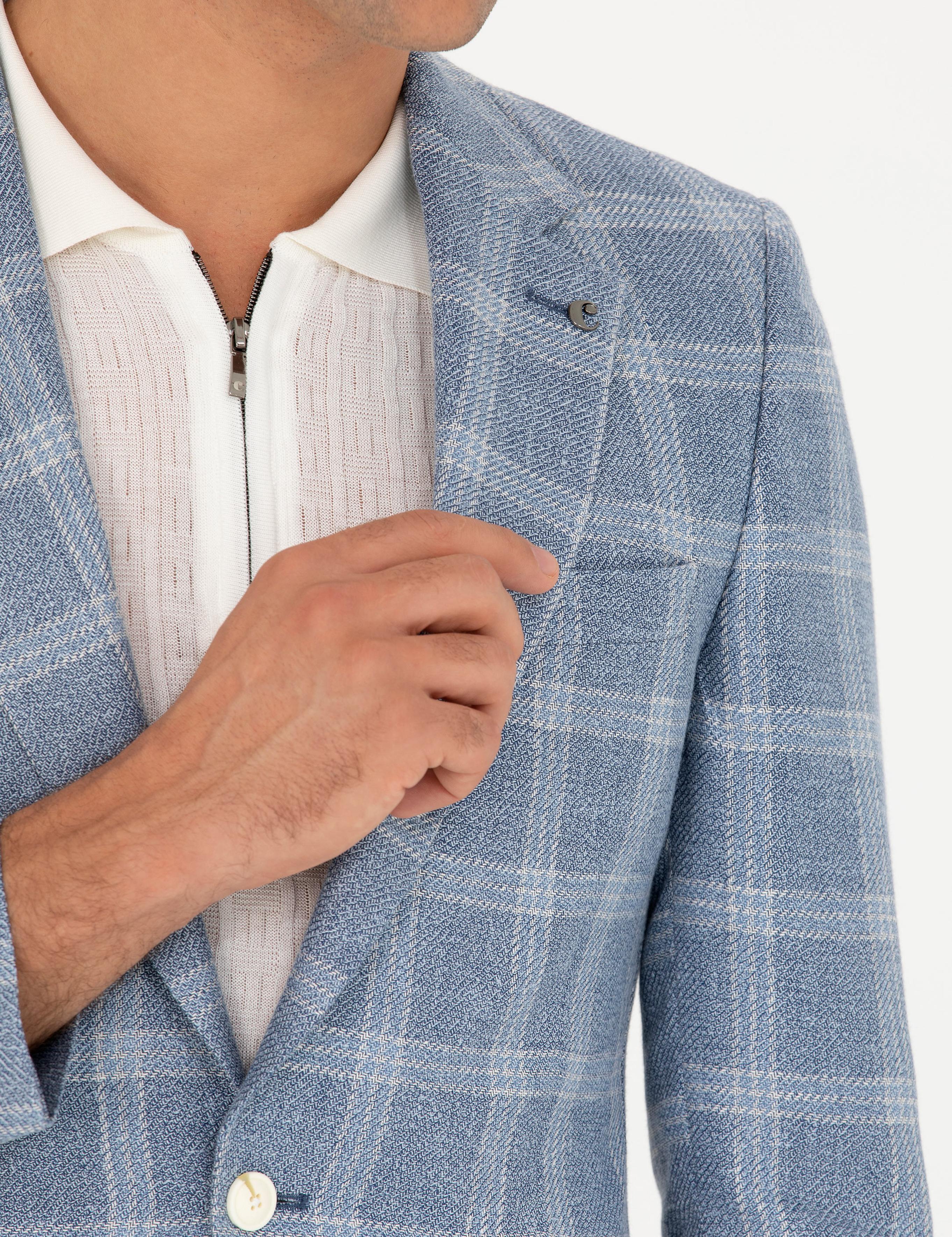 Mavi Slim Fit Keten Karışımlı Ceket - 50264757041