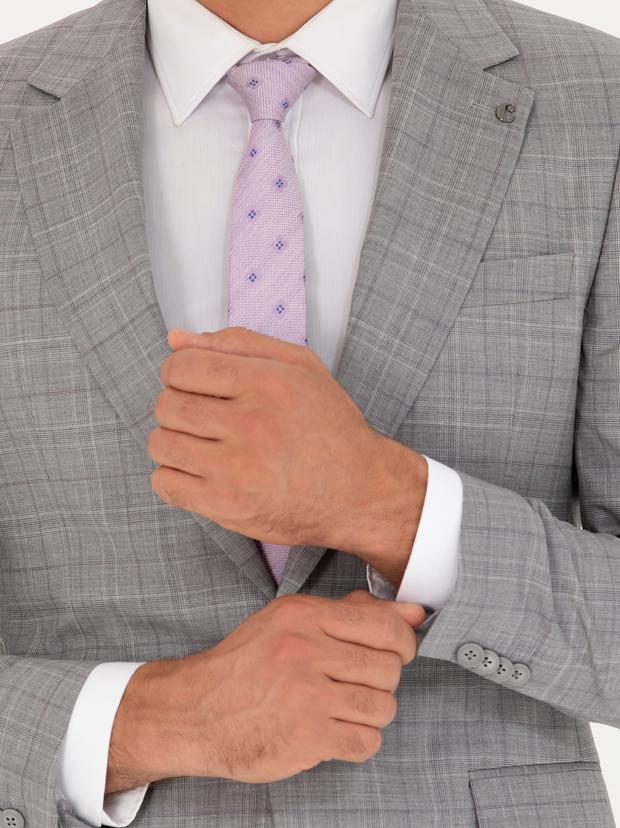 Gri Slim Fit Takım Elbise