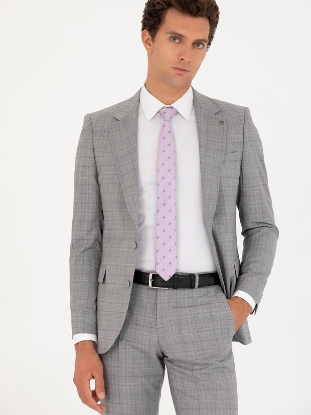 Gri Slim Fit Takım Elbise