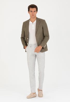 Taş Slim Fit Keten Karışımlı Kanvas Pantolon