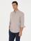 Kahverengi Slim Fit %100 Keten Gömlek