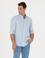 Açık Mavi Slim Fit %100 Keten Gömlek