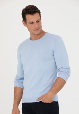 Mavi Slim Fit Bisiklet Yaka Triko Kazak