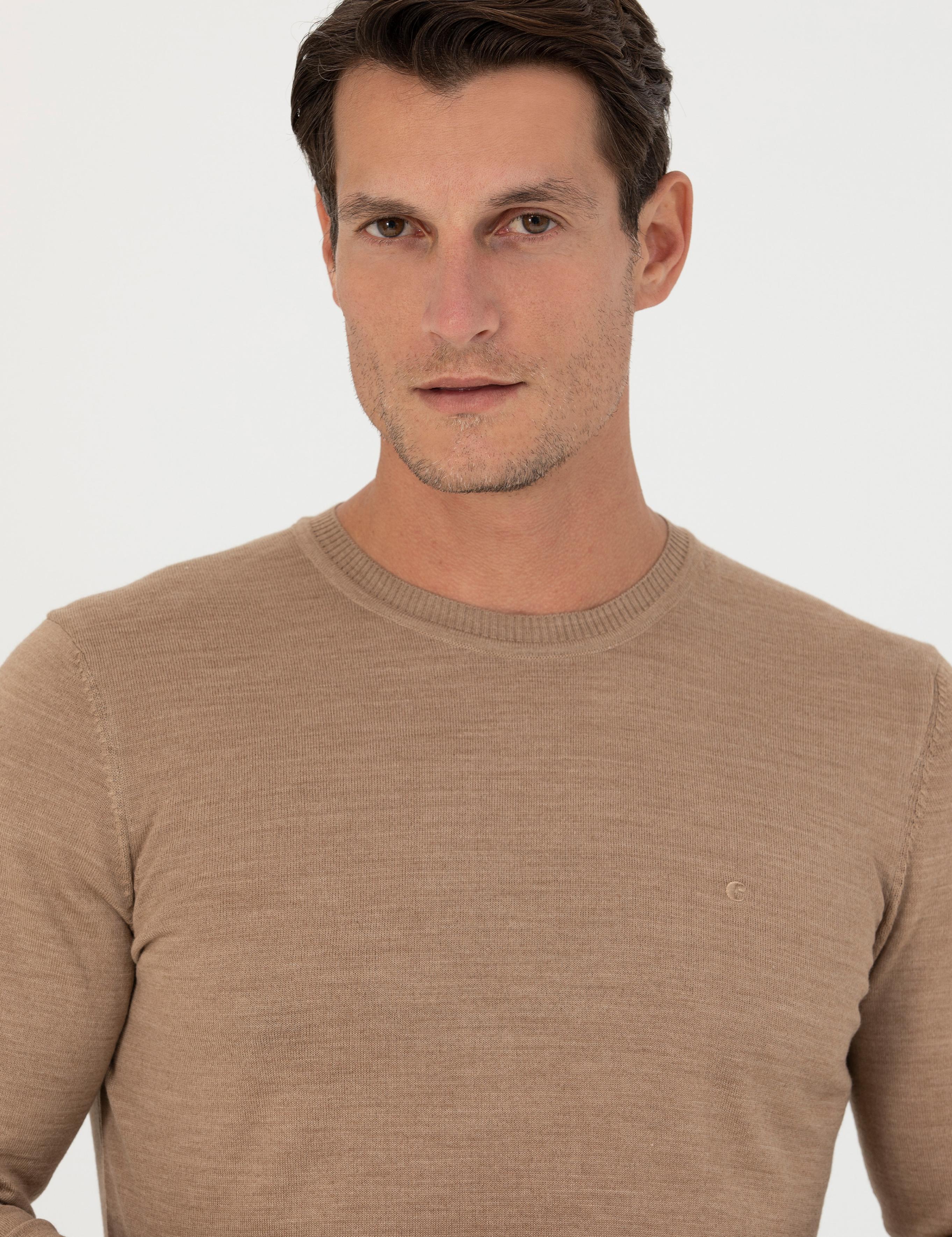 Camel Slim Fit Bisiklet Yaka Triko Kazak - 50270174033