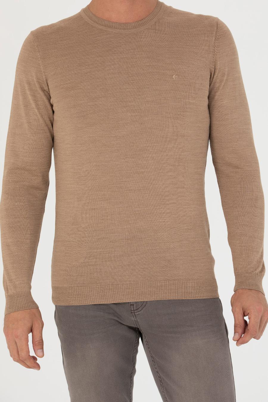 Camel Slim Fit Bisiklet Yaka Triko Kazak - 50270174033