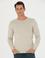 Bej Slim Fit Bisiklet Yaka Triko Kazak