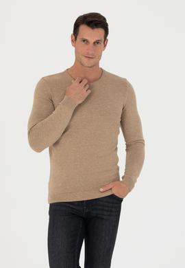 Camel Slim Fit Bisiklet Yaka Triko Kazak