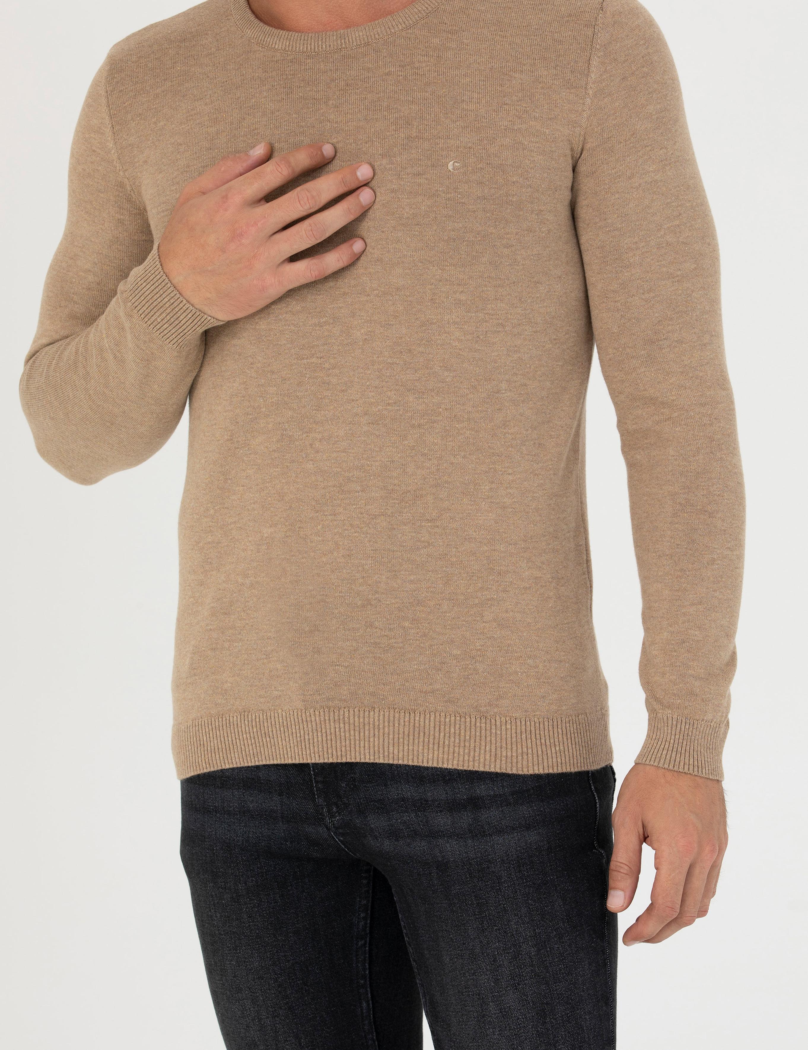 Camel Slim Fit Bisiklet Yaka Triko Kazak - 50270175057