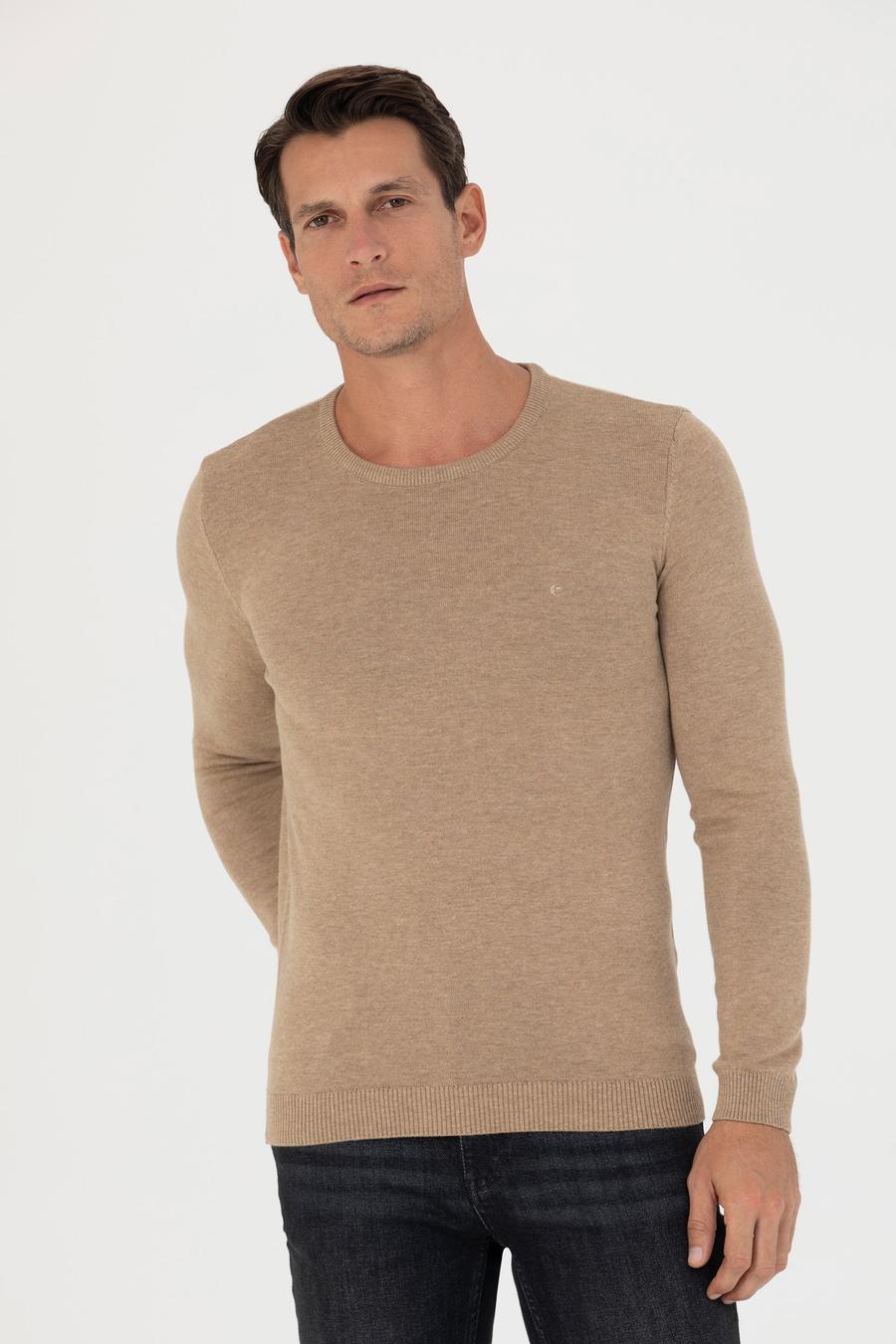 Camel Slim Fit Bisiklet Yaka Triko Kazak - 50270175057
