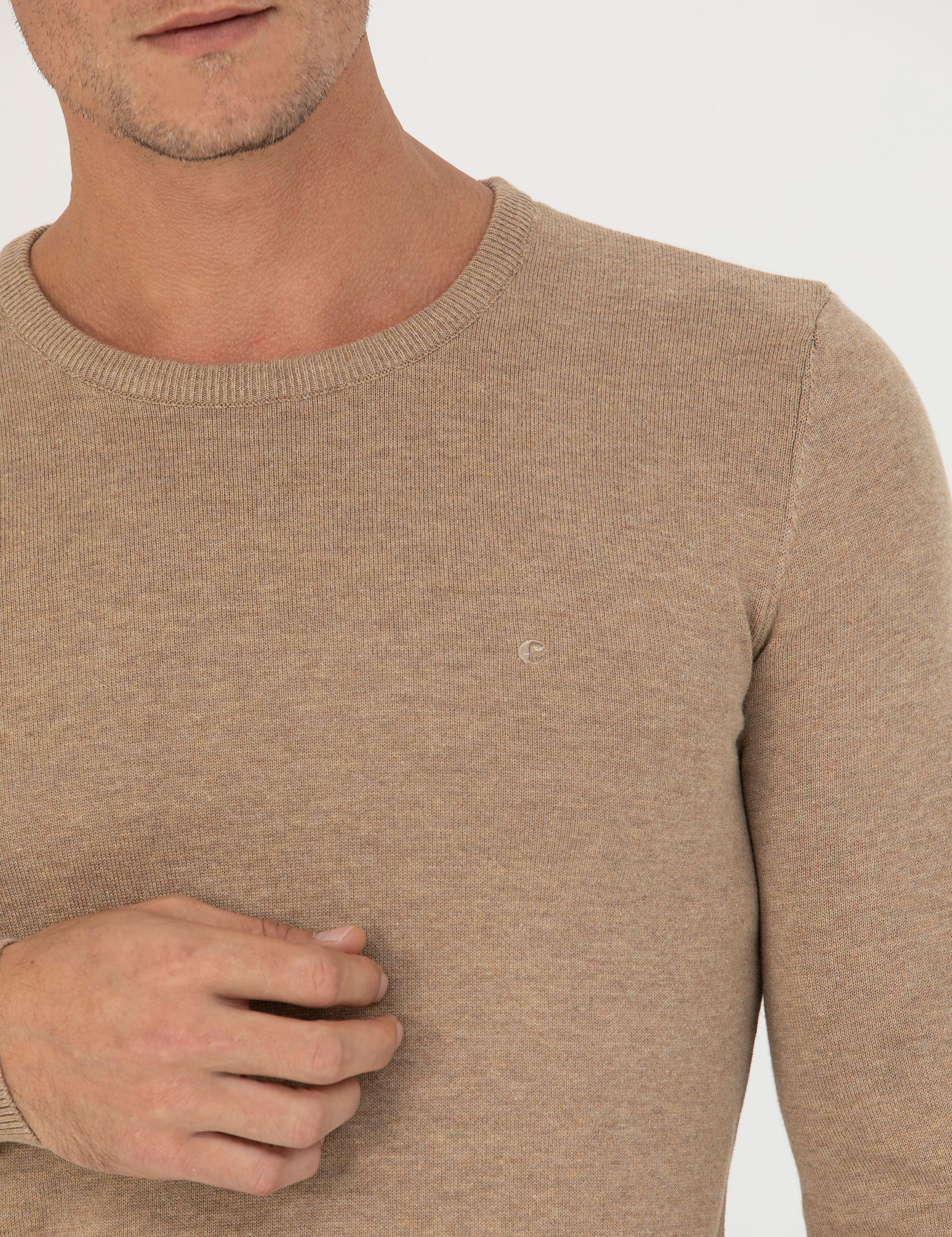 Camel Slim Fit Bisiklet Yaka Triko Kazak - 50270175057