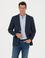 Lacivert Slim Fit Yün Keten Karışımlı Ceket