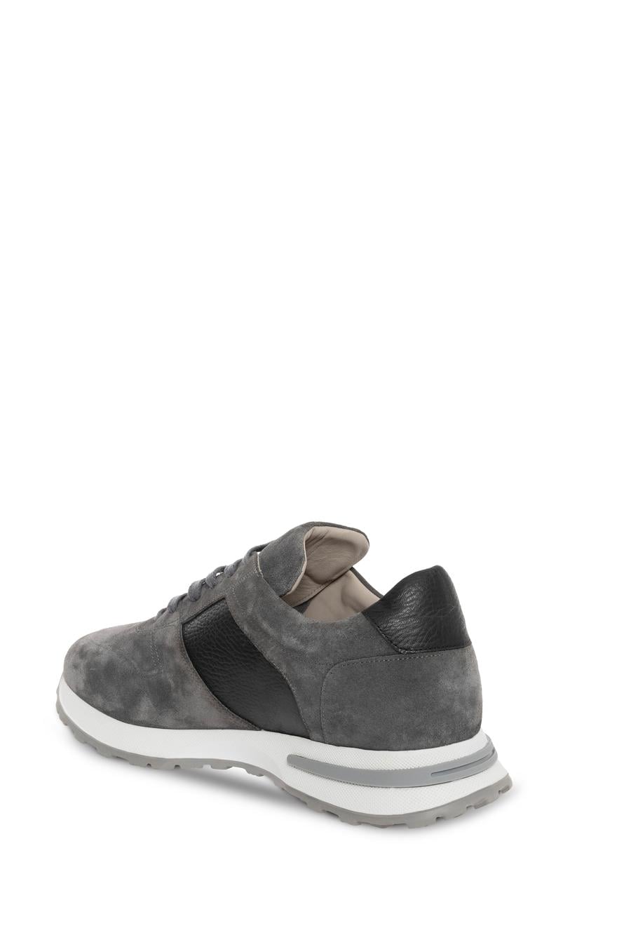 Gri Eva Taban %100 Deri Sneaker Ayakkabı - 50278446015