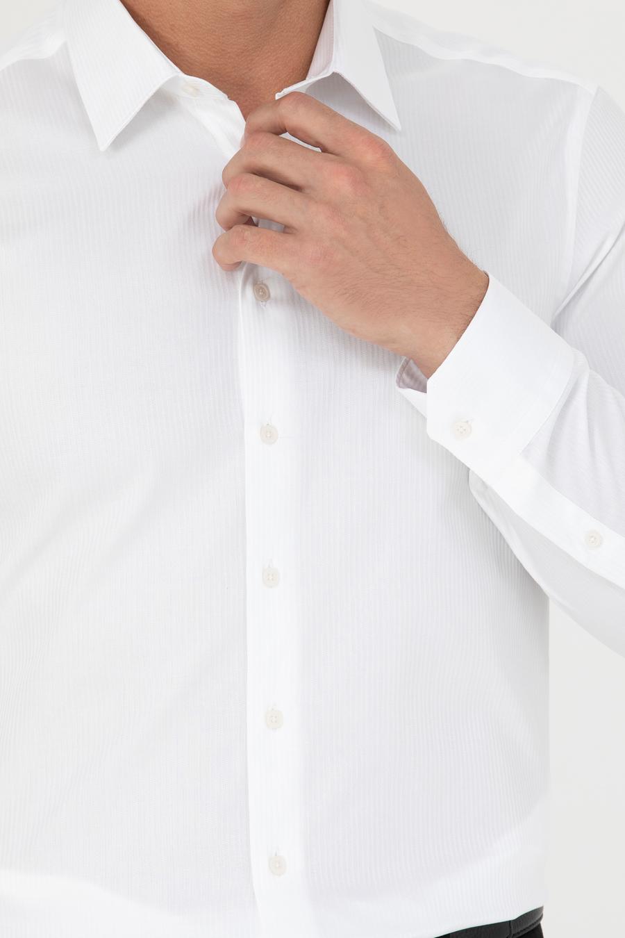 Beyaz Slim Fit Uzun Kollu Gömlek - 50280192004