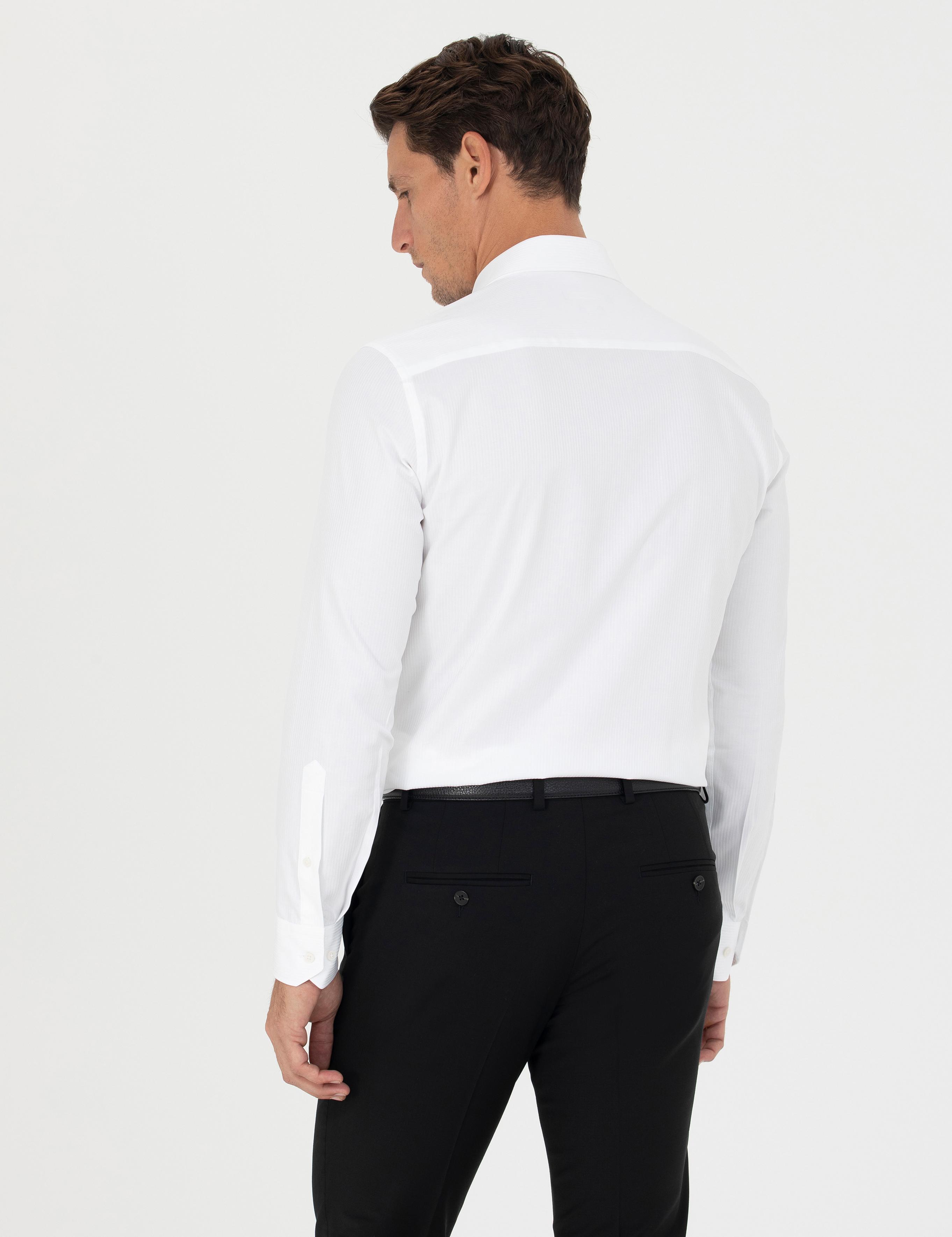Beyaz Slim Fit Uzun Kollu Gömlek - 50280192004