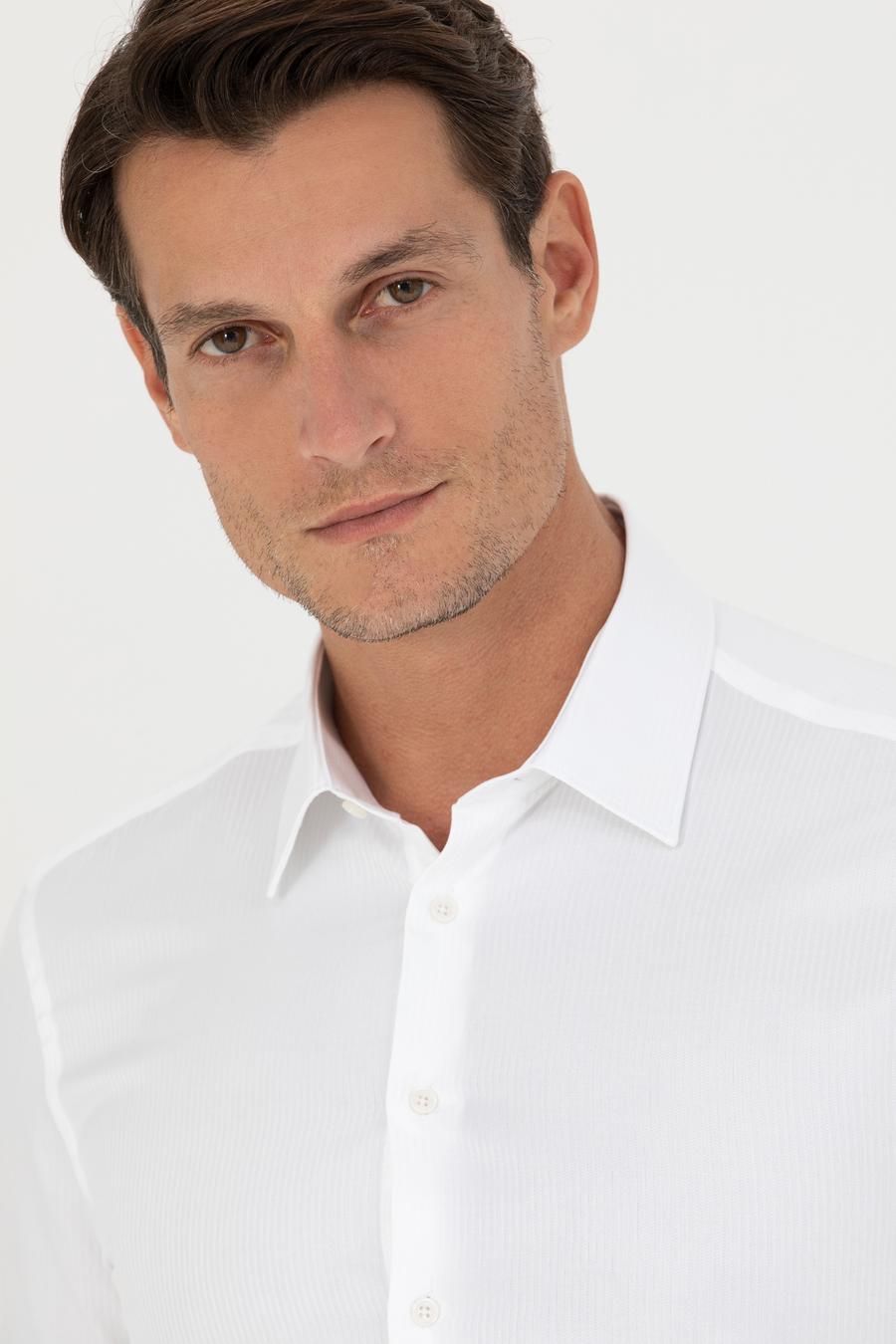 Beyaz Slim Fit Uzun Kollu Gömlek - 50280192004