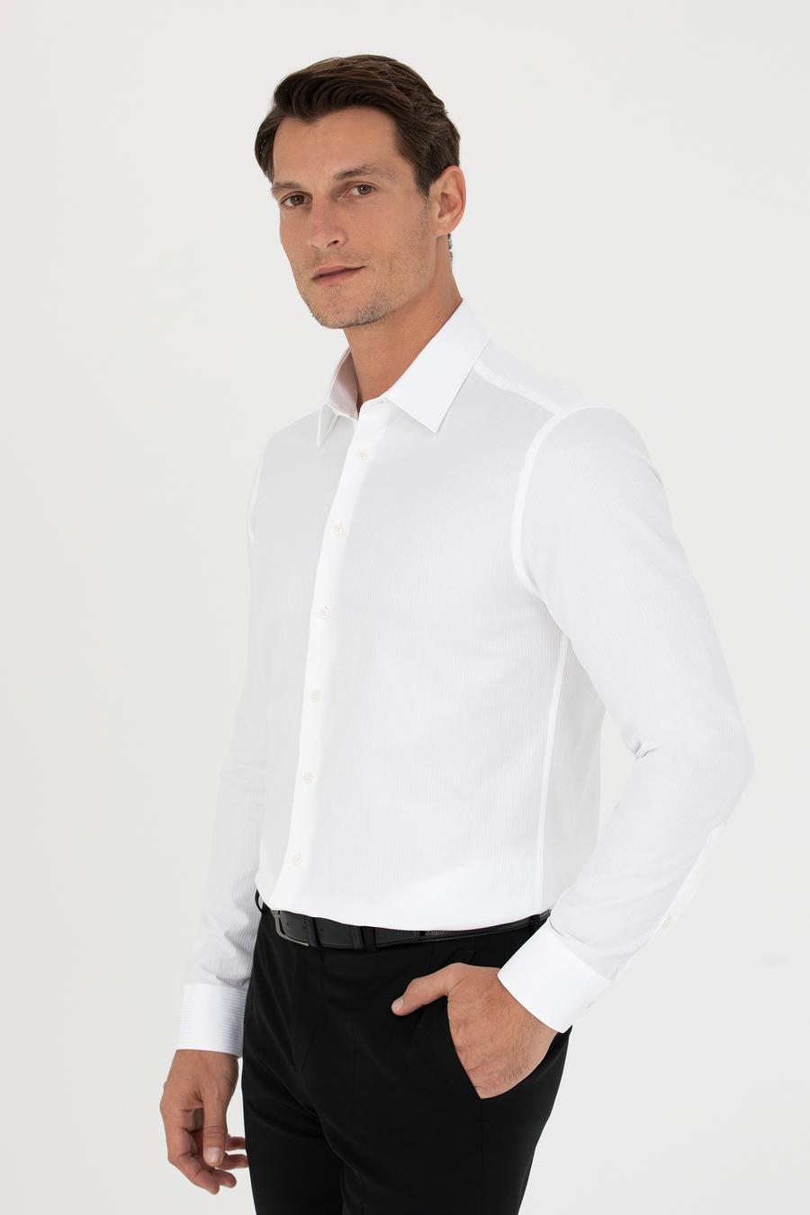 Beyaz Slim Fit Uzun Kollu Gömlek - 50280192004