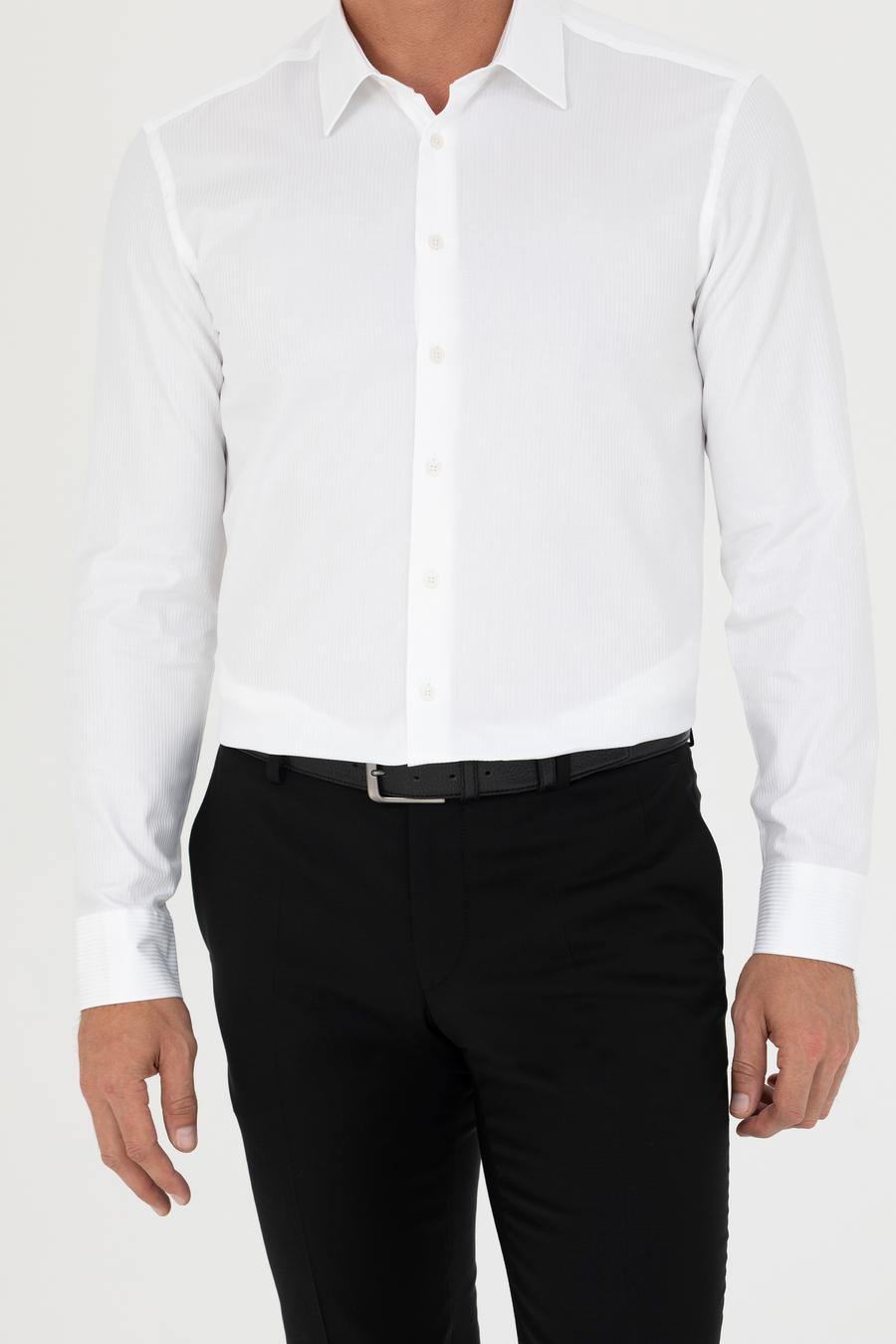 Beyaz Slim Fit Uzun Kollu Gömlek - 50280192004