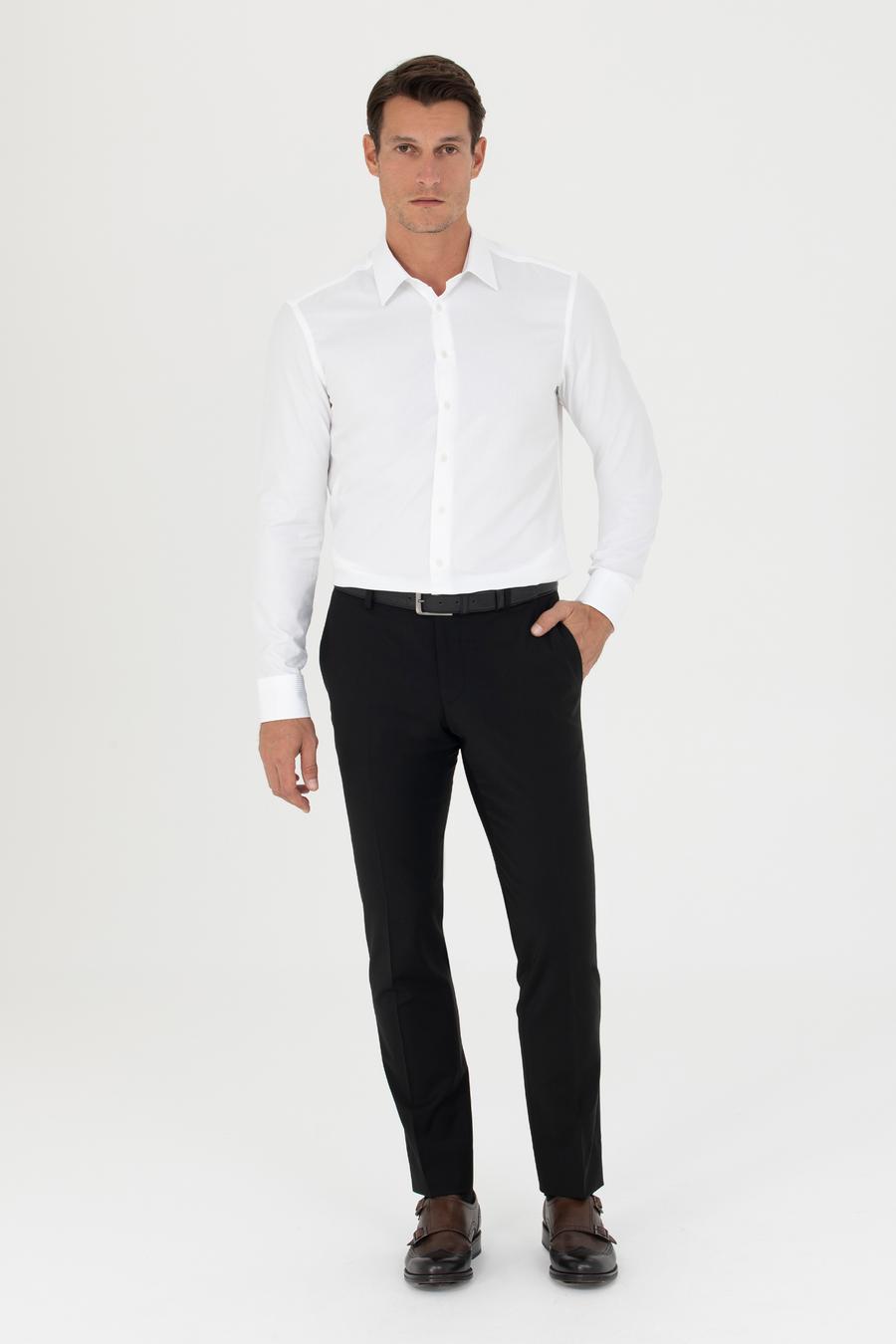 Beyaz Slim Fit Uzun Kollu Gömlek - 50280192004