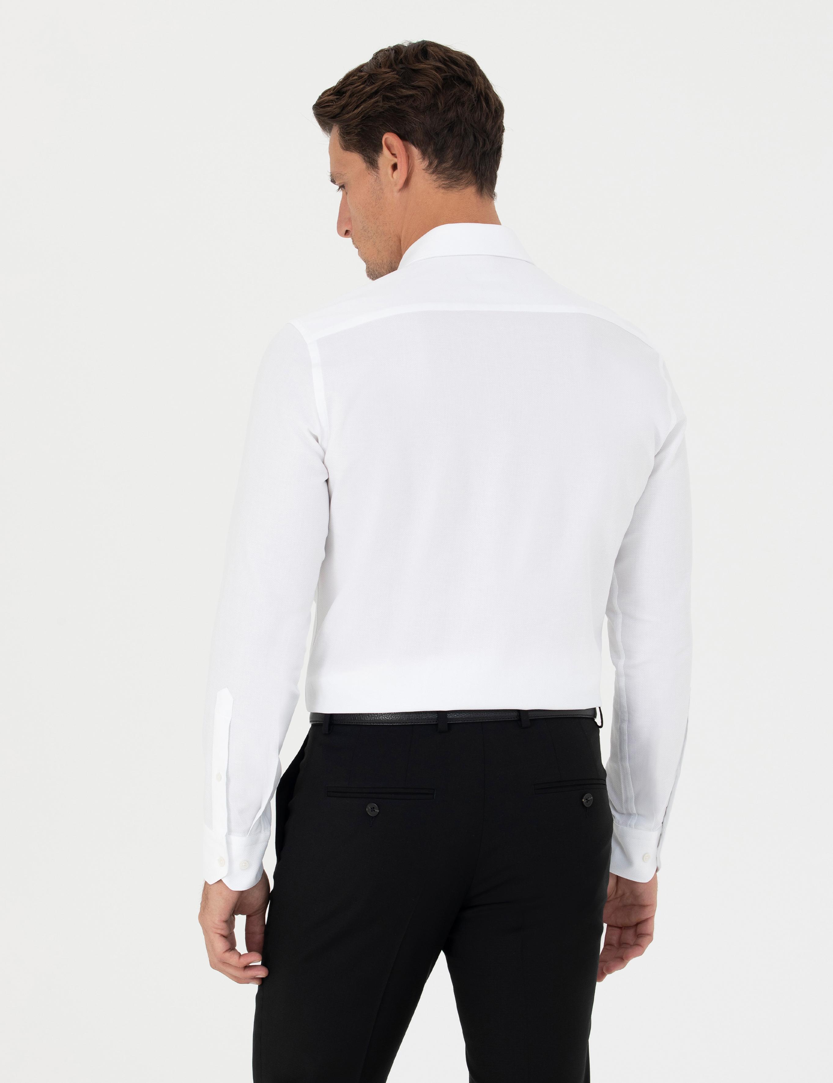 Beyaz Slim Fit Uzun Kollu Gömlek - 50279881005