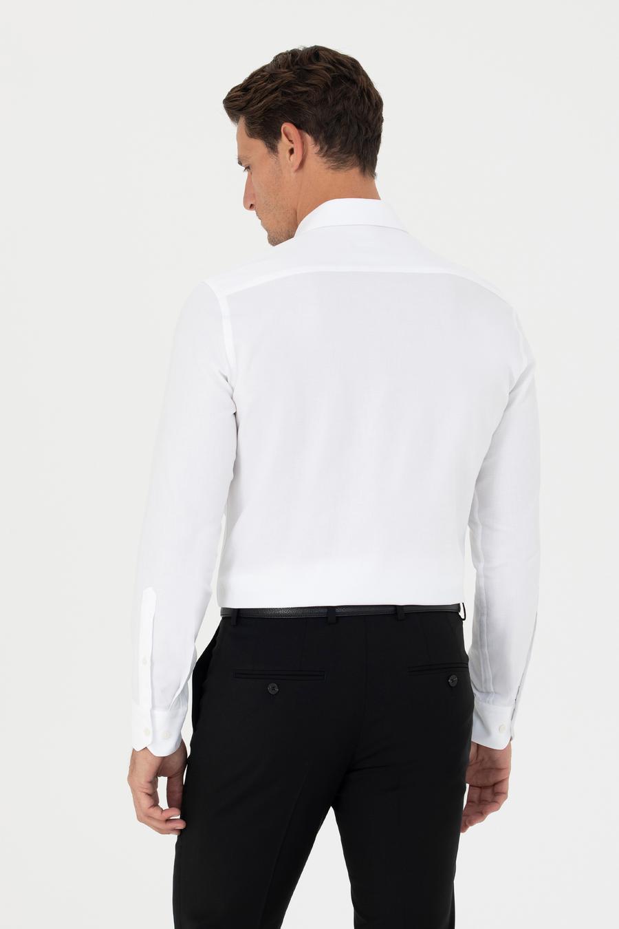 Beyaz Slim Fit Uzun Kollu Gömlek - 50279881005