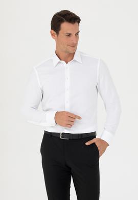 Beyaz Slim Fit Uzun Kollu Gömlek