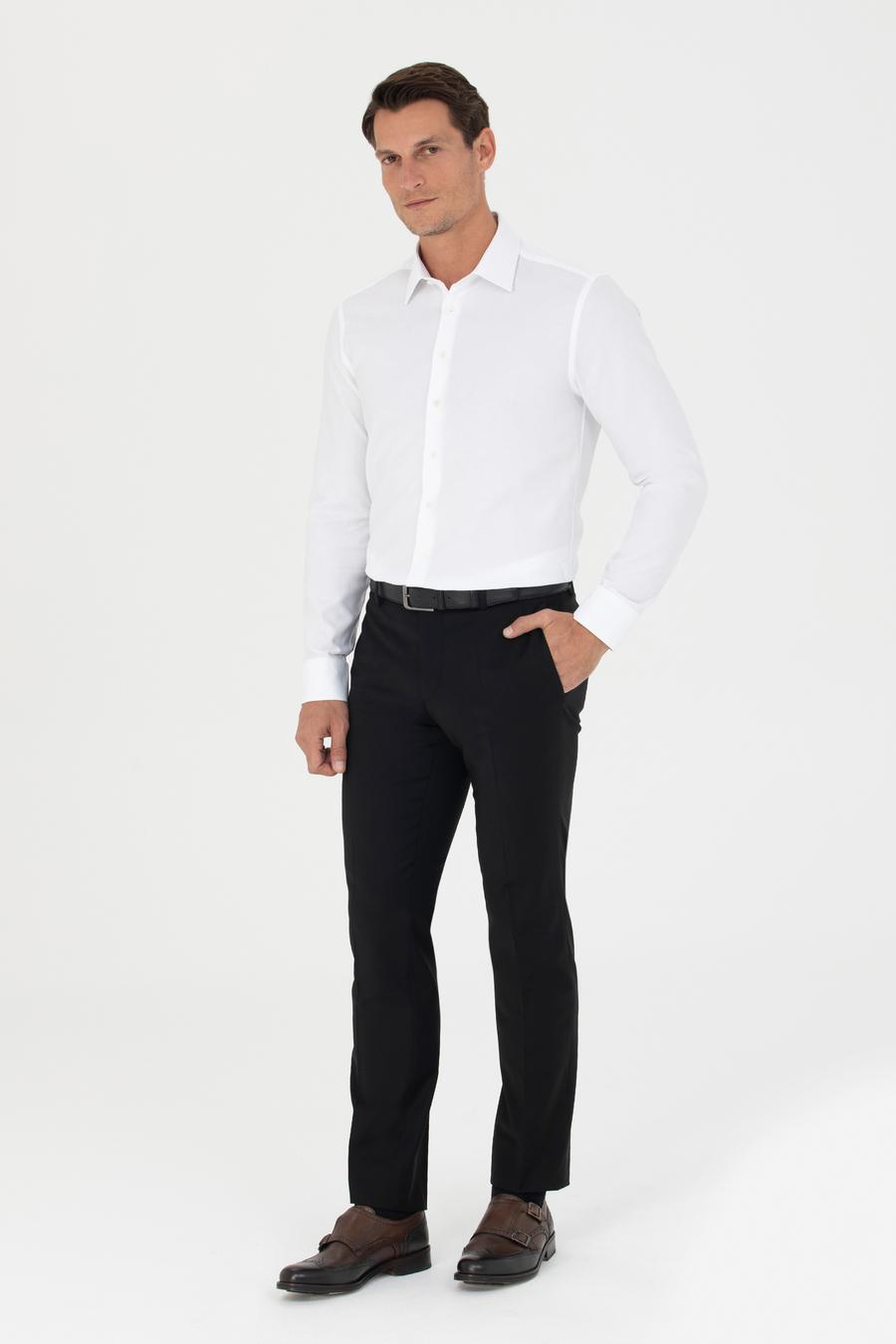 Beyaz Slim Fit Uzun Kollu Gömlek - 50279881005