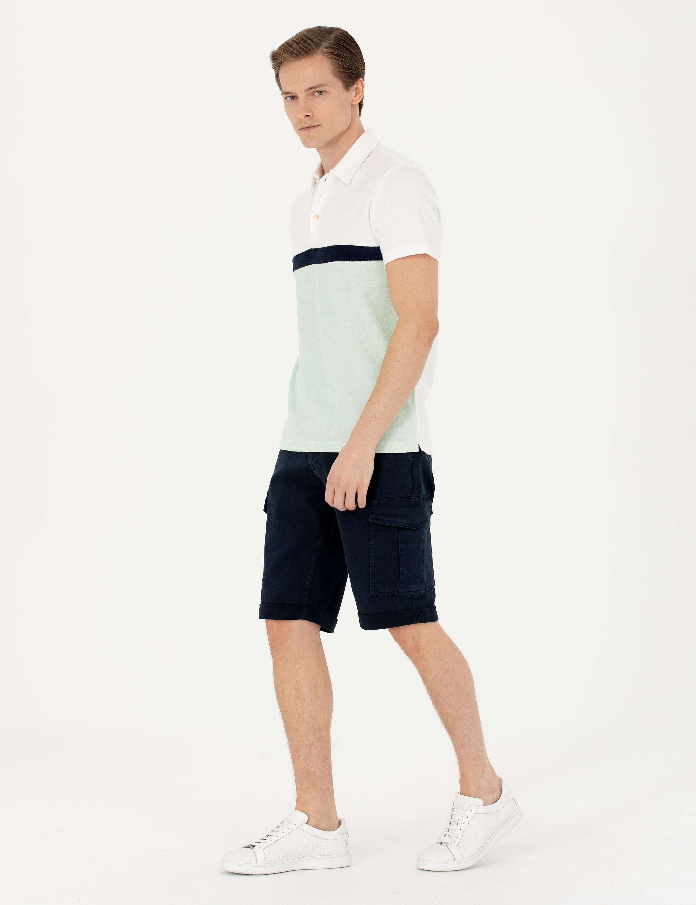 Lacivert Slim Fit Jean Bermuda Şort - 50269605039