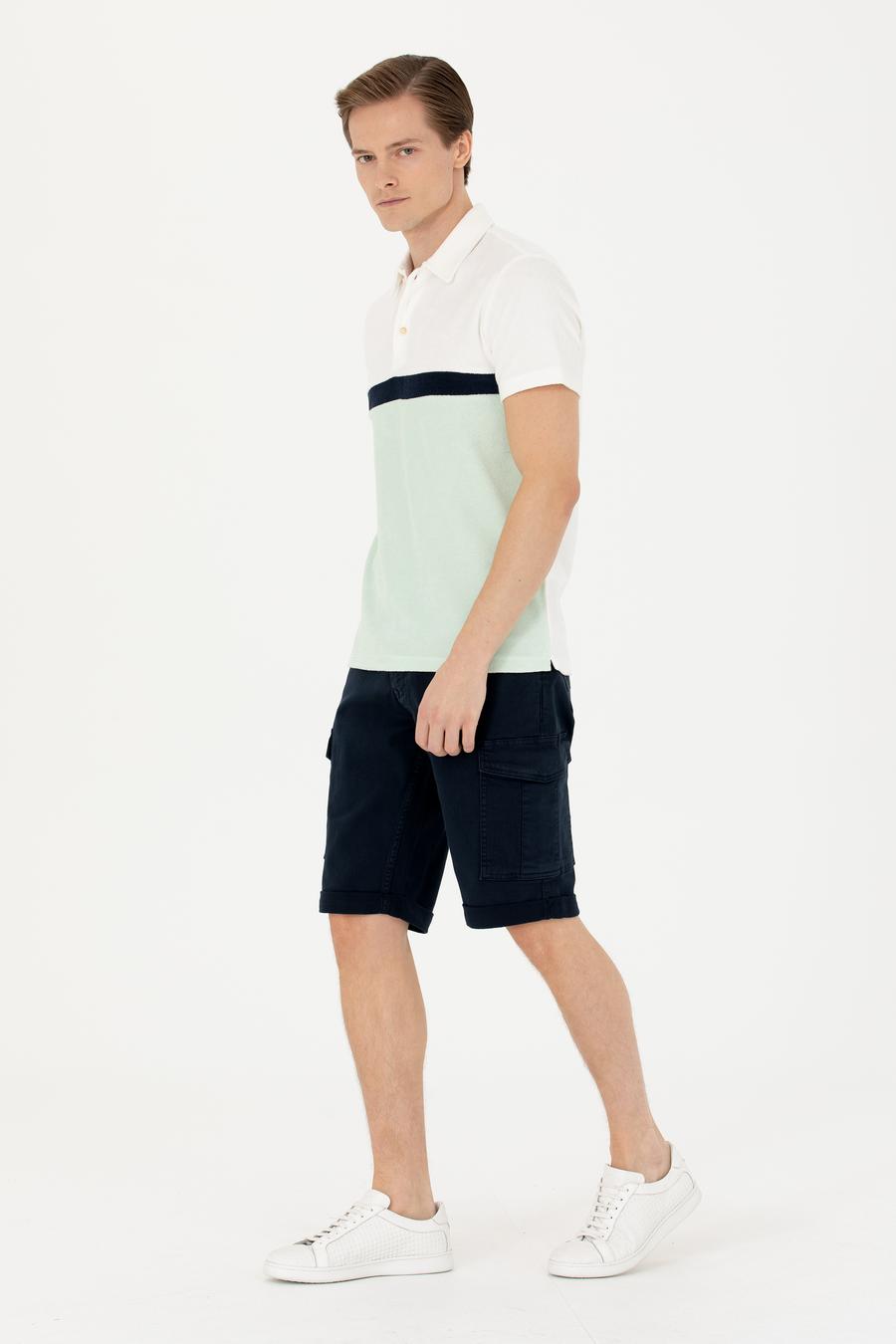 Lacivert Slim Fit Jean Bermuda Şort - 50269605039