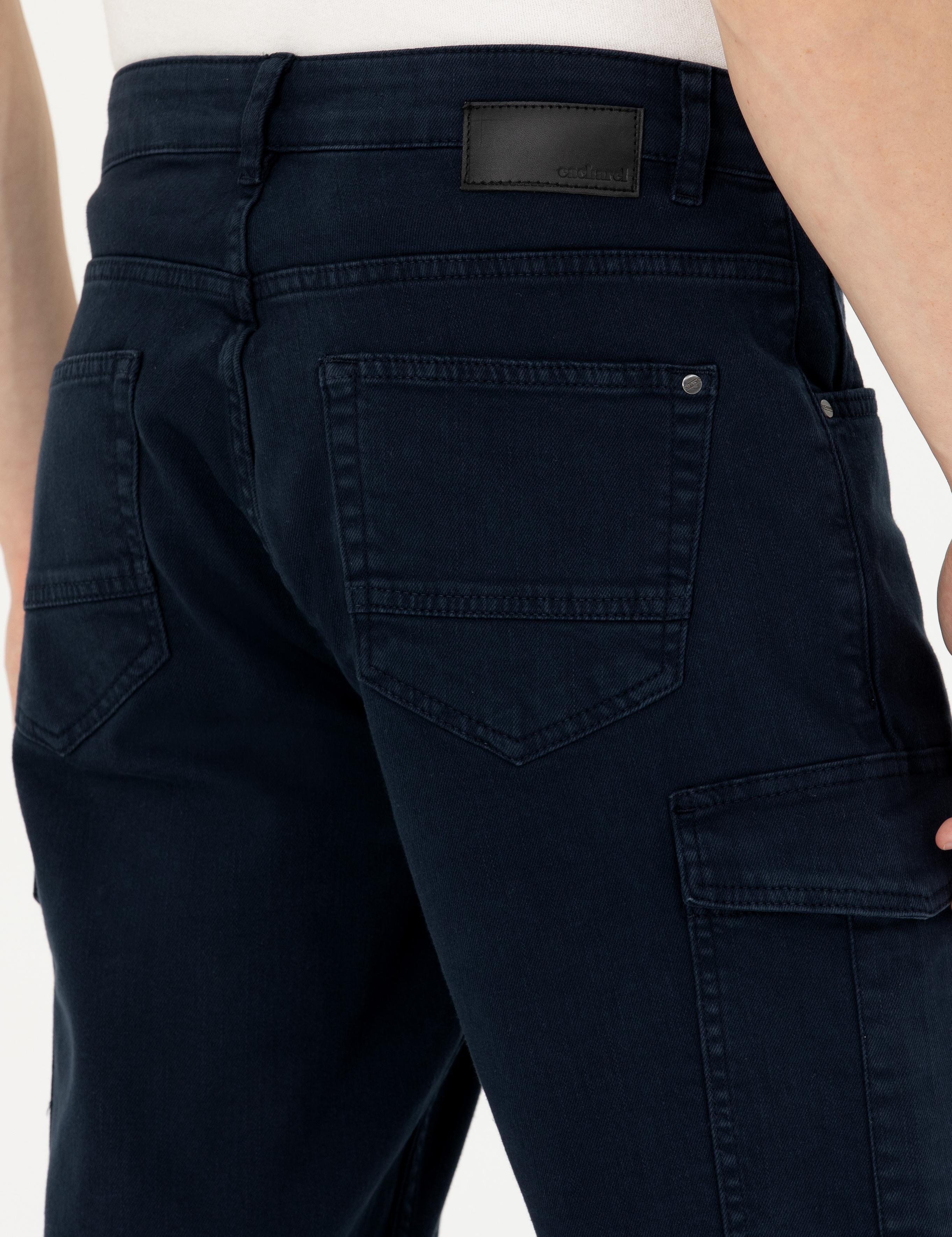 Lacivert Slim Fit Jean Bermuda Şort - 50269605039