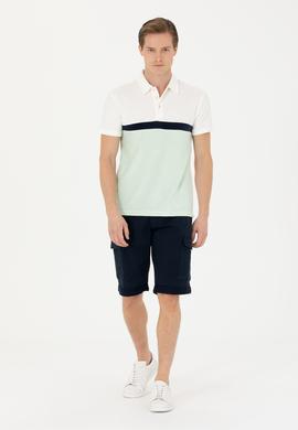 Lacivert Slim Fit Jean Bermuda Şort
