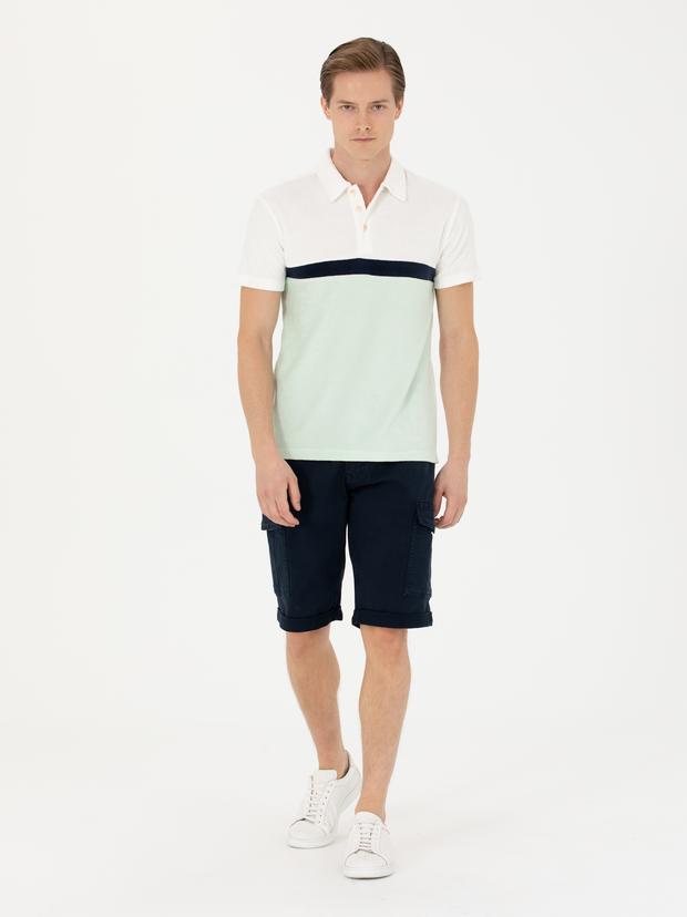 Lacivert Slim Fit Jean Bermuda Şort