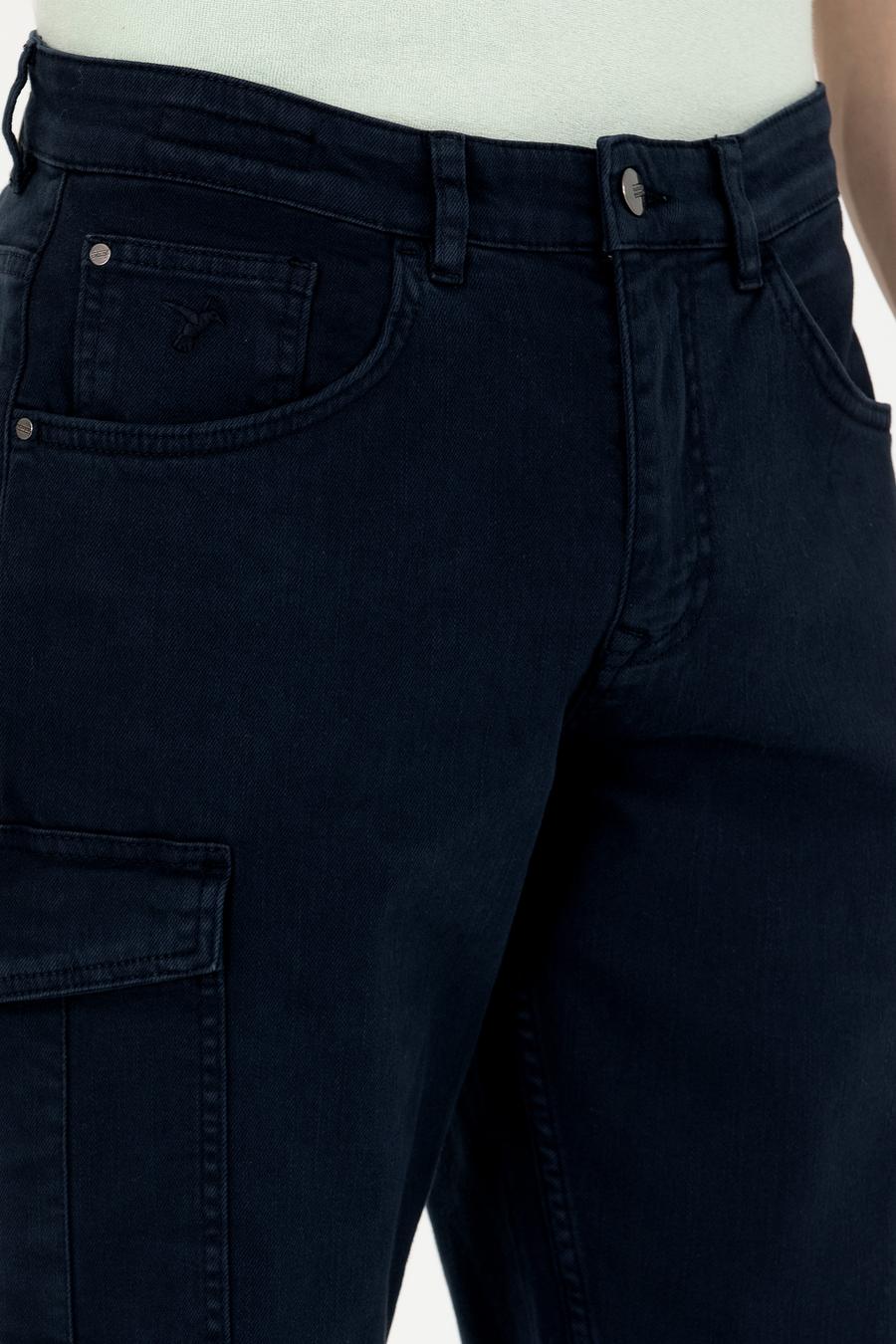 Lacivert Slim Fit Jean Bermuda Şort - 50269605039