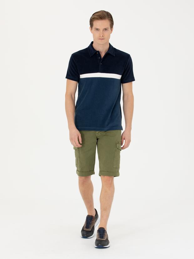 Haki Slim Fit Jean Bermuda Şort