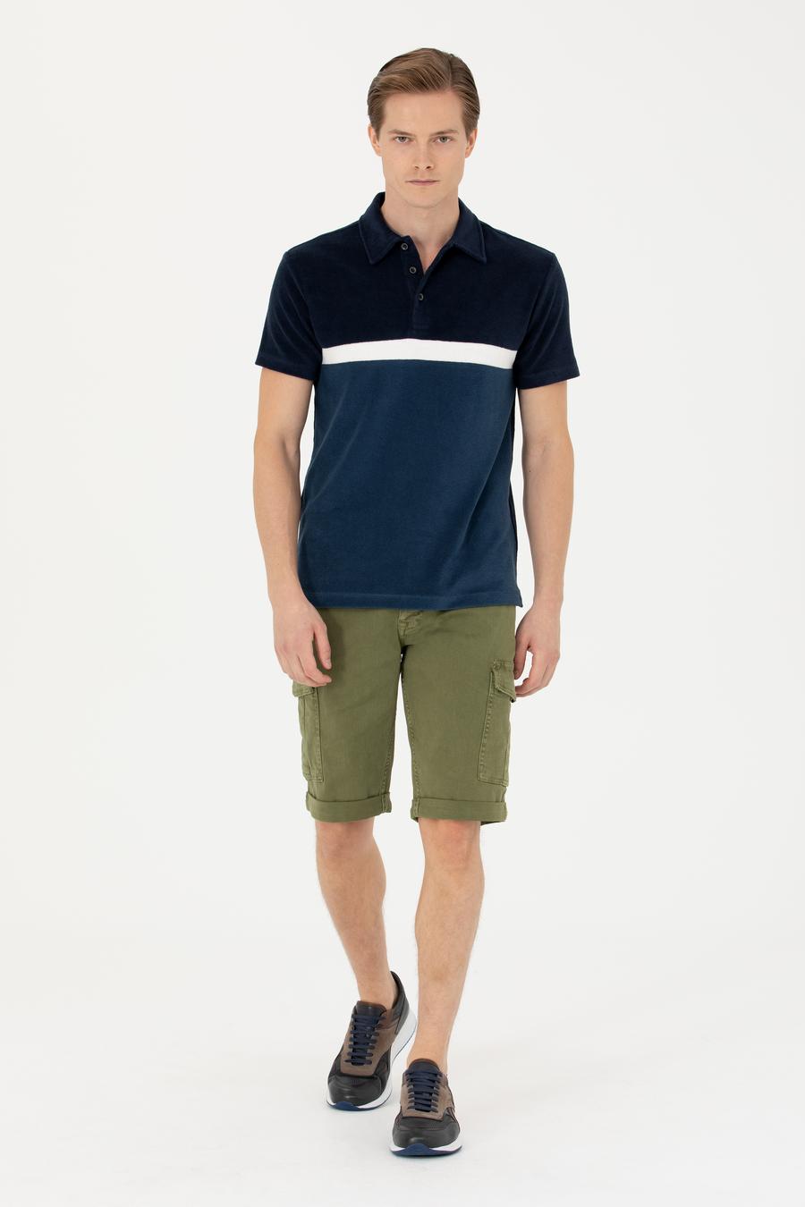 Haki Slim Fit Jean Bermuda Şort - 50269605036