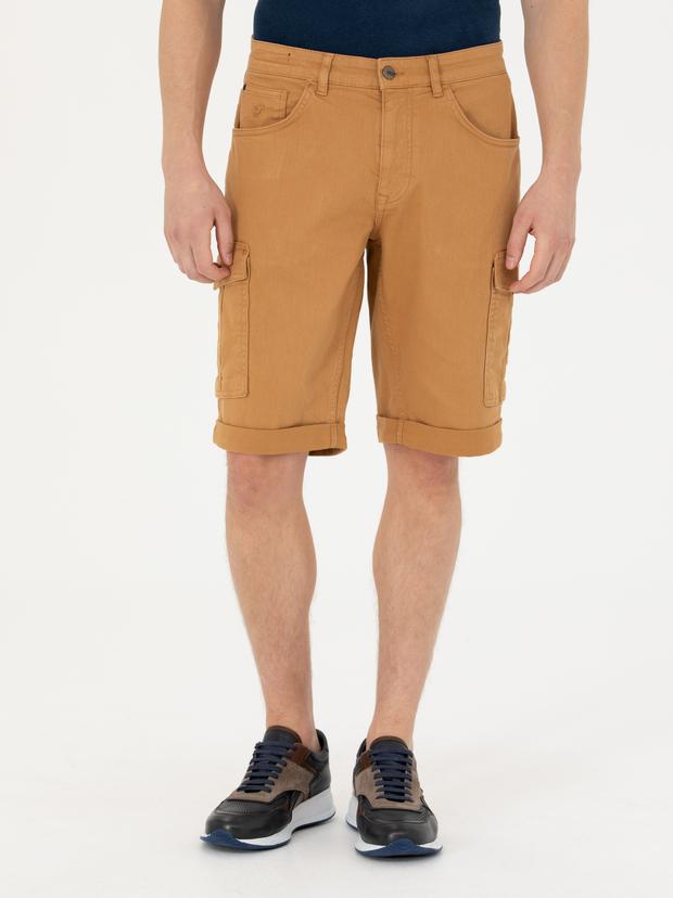 Camel Slim Fit Jean Bermuda Şort