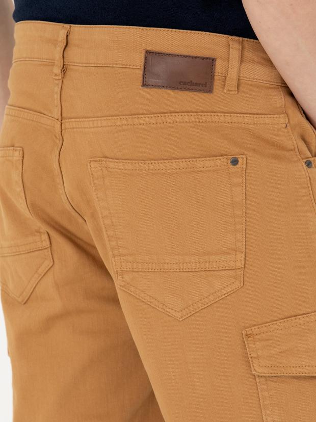 Camel Slim Fit Jean Bermuda Şort