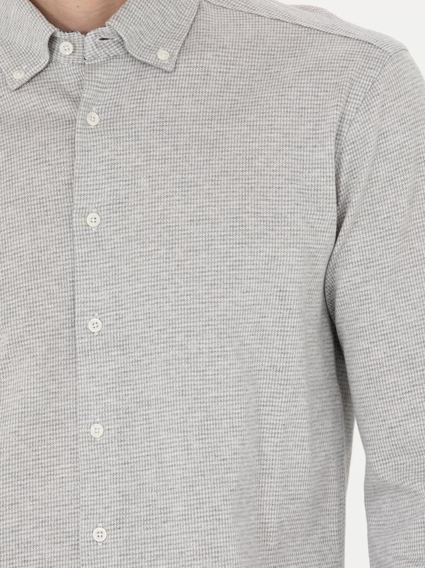 Gri Slim Fit Uzun Kollu Gömlek
