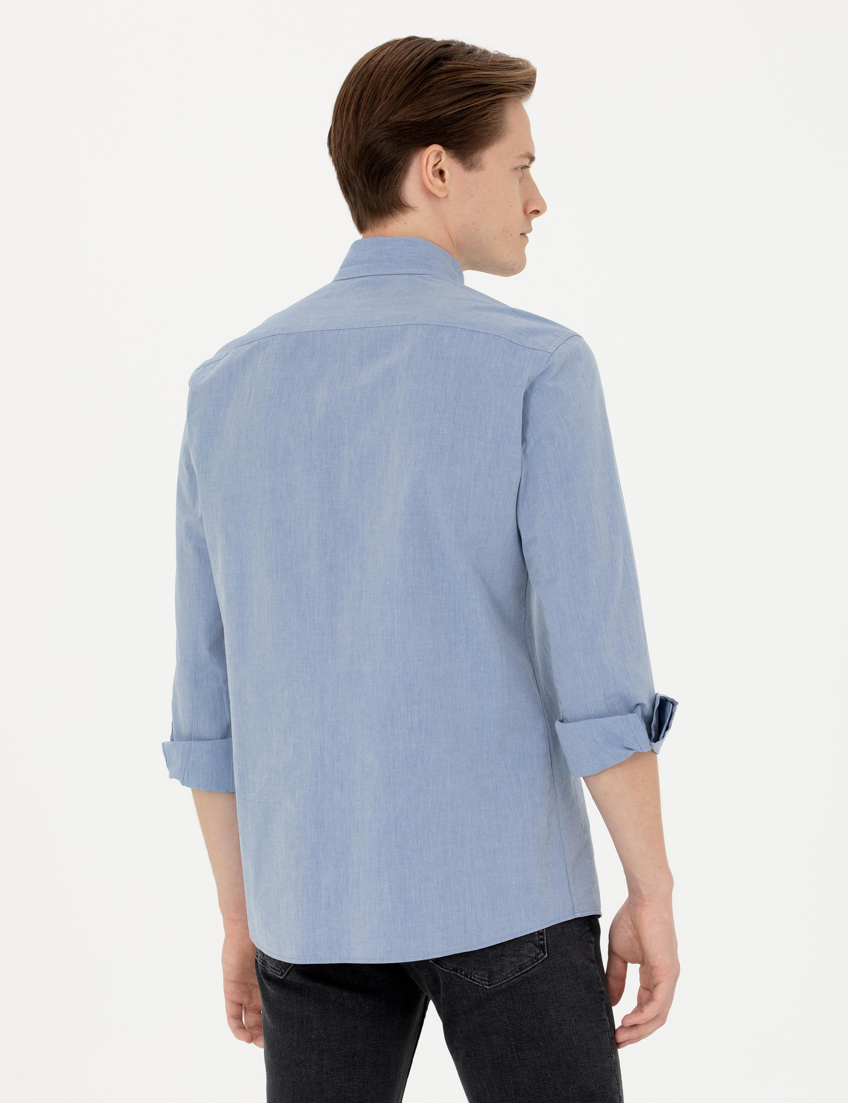 İndigo Slim Fit Uzun Kollu Gömlek - 50265476121