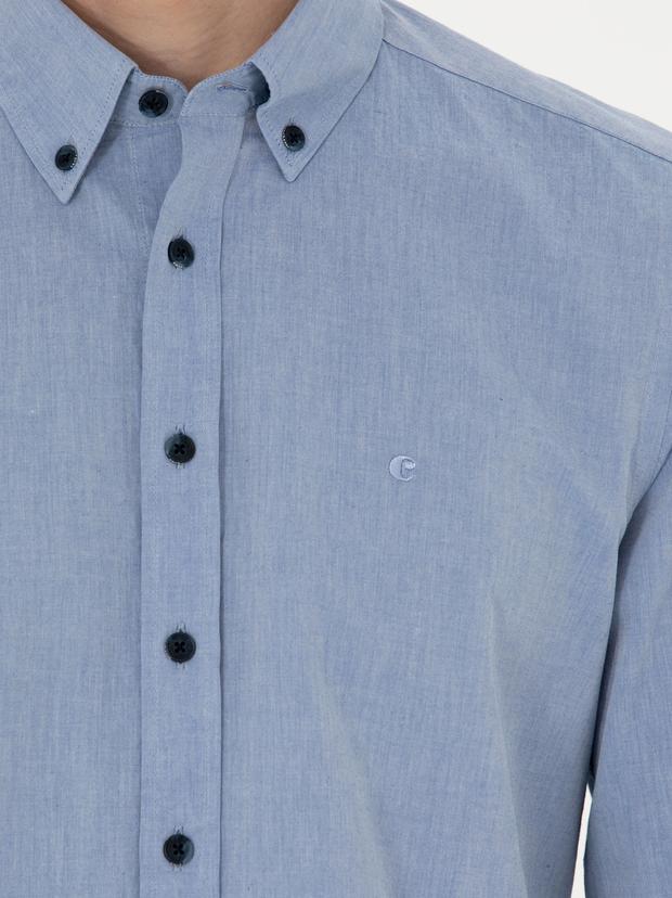 İndigo Slim Fit Uzun Kollu Gömlek