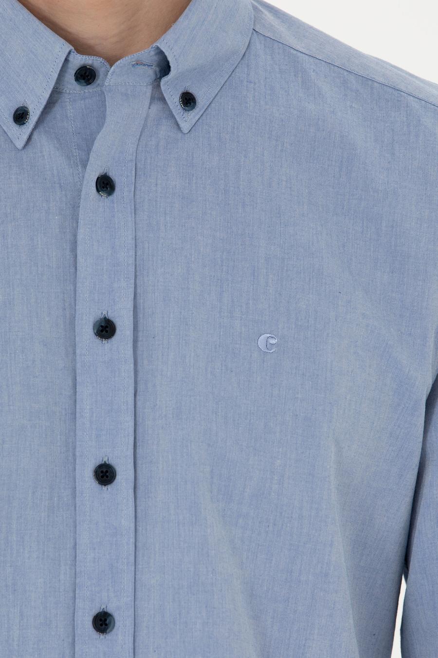 İndigo Slim Fit Uzun Kollu Gömlek - 50265476121
